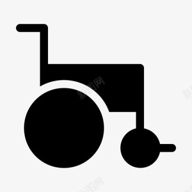 轮椅残疾人医用实心图标