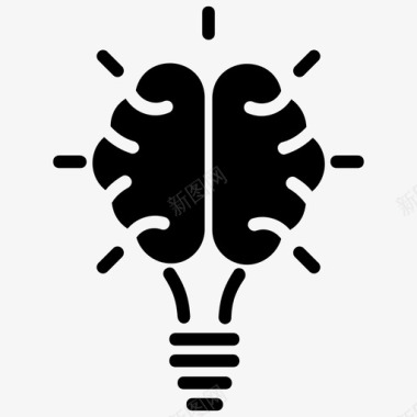 创意思维大脑灯泡图标