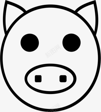 猪动物肥肉图标