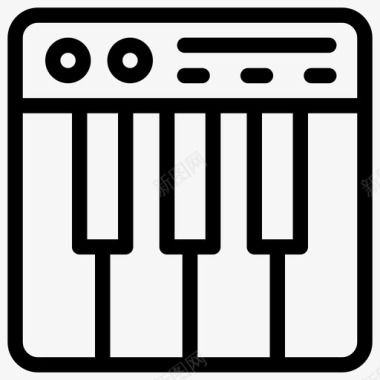 钢琴键盘和弦音乐图标