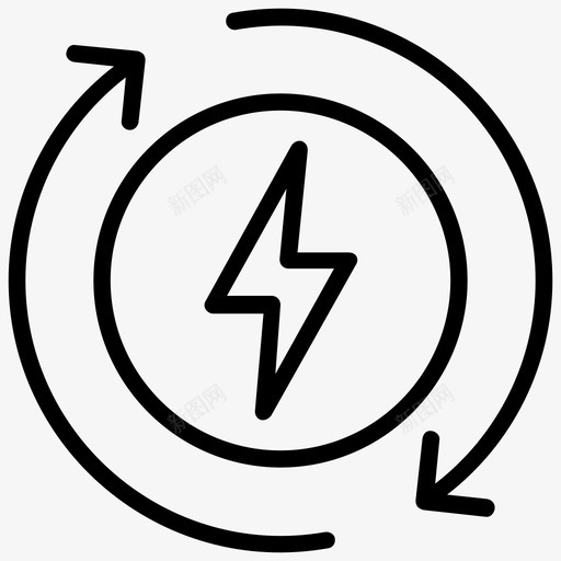能源回收生态电动螺栓svg_新图网 https://ixintu.com 回收 能源 生态 电动 螺栓 再利用 电力 线图 图标