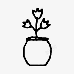三尖茅三尖叶植物手绘罐子高清图片