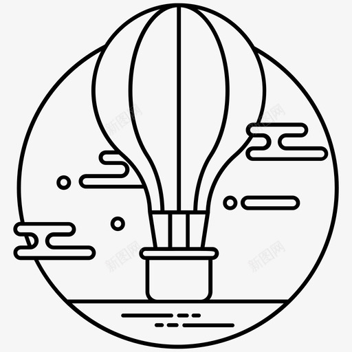 发现探索热气球svg_新图网 https://ixintu.com 发现 探索 热气球 旅程 网络 移动 应用 程序开发 线图 图标