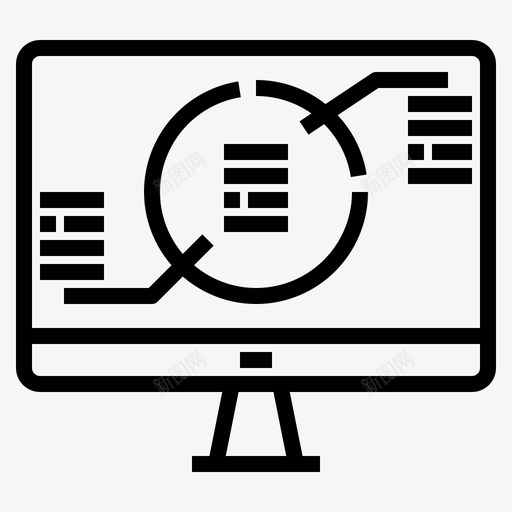 饼图静态监视器分析图表svg_新图网 https://ixintu.com 饼图 静态 监视器 分析 图表 分析图 图形 大纲