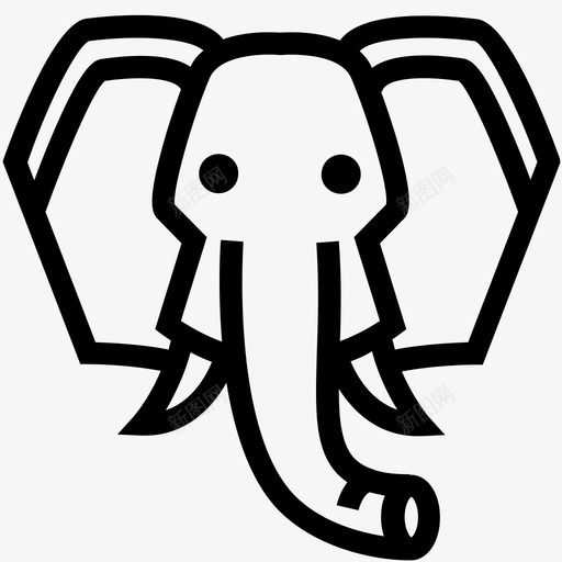 大象小象大象脸svg_新图网 https://ixintu.com 大象 象小 脸大 象头 厚皮 动物 图标
