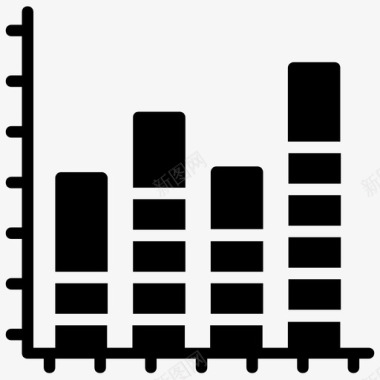 堆积图分析条形图图标