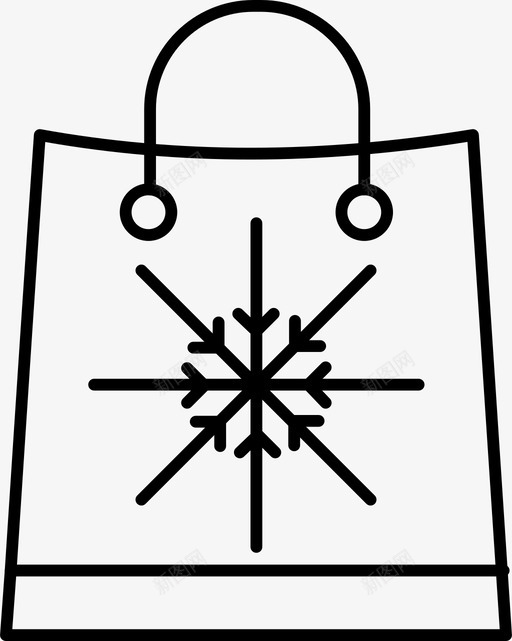 圣诞购物购物袋大减价svg_新图网 https://ixintu.com 圣诞 购物 购物袋 减价 雪花 图标
