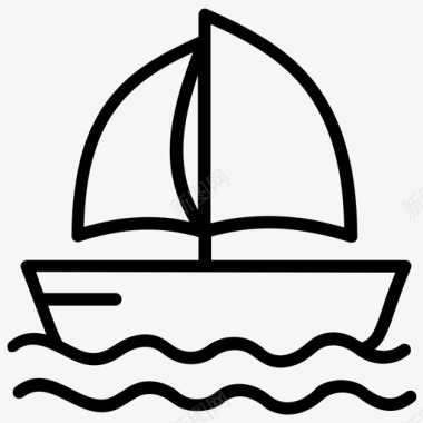 船巡航帆船图标