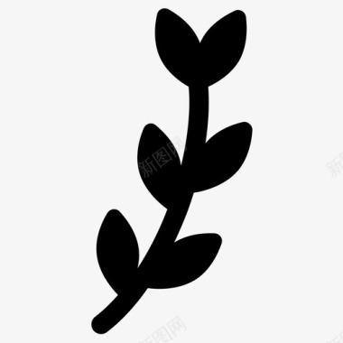 植物树枝绿色图标