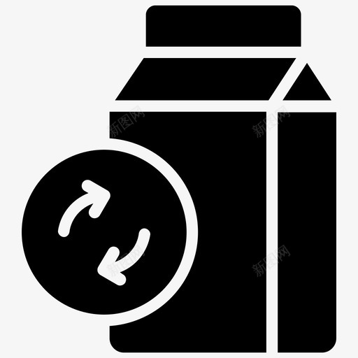 牛奶包装饮料容器svg_新图网 https://ixintu.com 回收 牛奶 包装 饮料 容器 盒子 纸板 字形 图标