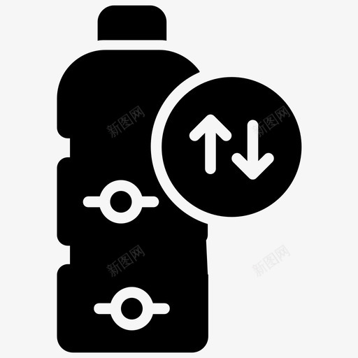 瓶子回收pet瓶塑料瓶svg_新图网 https://ixintu.com 回收 瓶子 塑料瓶 塑料 字形 图标