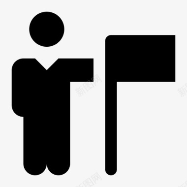 目标概念旗帜图标