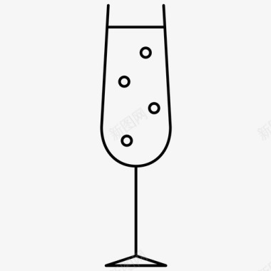 香槟长笛庆祝玻璃图标