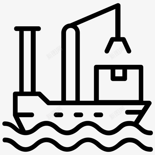 货船货驳邮轮svg_新图网 https://ixintu.com 货船 货驳 邮轮 物流 货柜 线图 图标