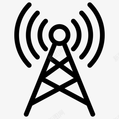 wifi信号塔热点塔网络塔图标