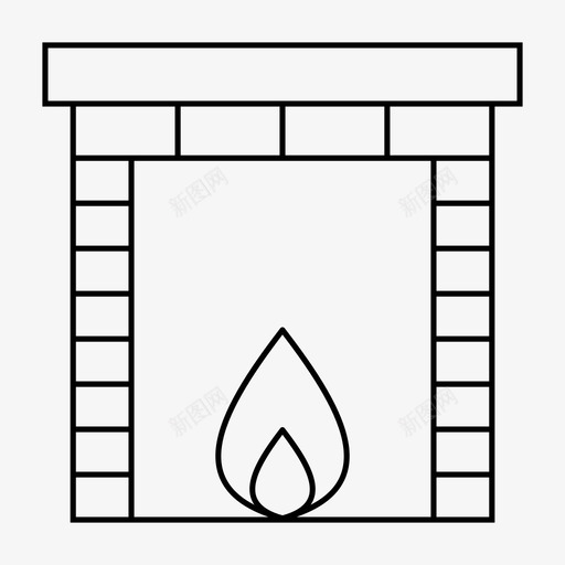 壁炉火焰家svg_新图网 https://ixintu.com 壁炉 火焰家