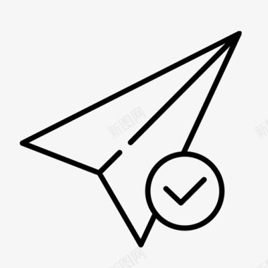 纸飞机复选标记发送图标