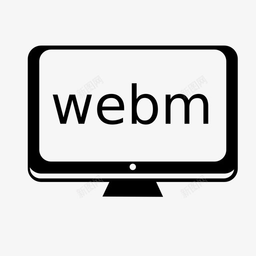 webm文件格式监视器svg_新图网 https://ixintu.com 格式 视频 文件 监视器 用户界面 网络 媒体 普通
