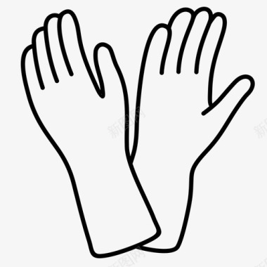 清洁手套清洁剂家务图标