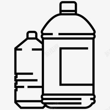 塑料瓶瓶装水可回收图标
