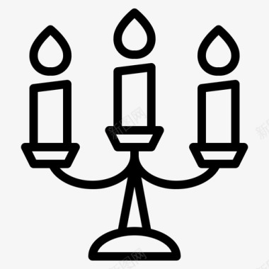 蜡烛装饰节日图标