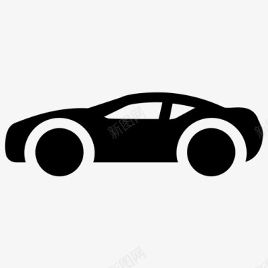 小型汽车经济型汽车汽车字形矢量图标图标
