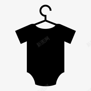 婴儿连体衣衣服衣架图标