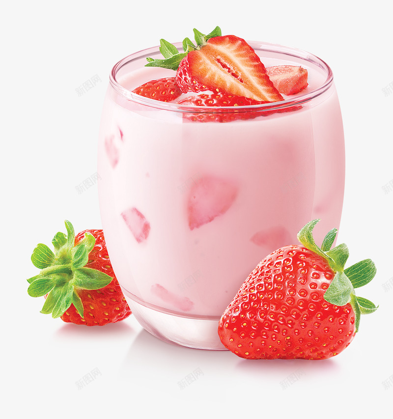 草莓酸奶杯png免抠素材_新图网 https://ixintu.com 草莓 酸奶 奶杯