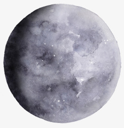 月亮变化手绘水彩月球月牙月亮中秋月相变化PS设计高清图片