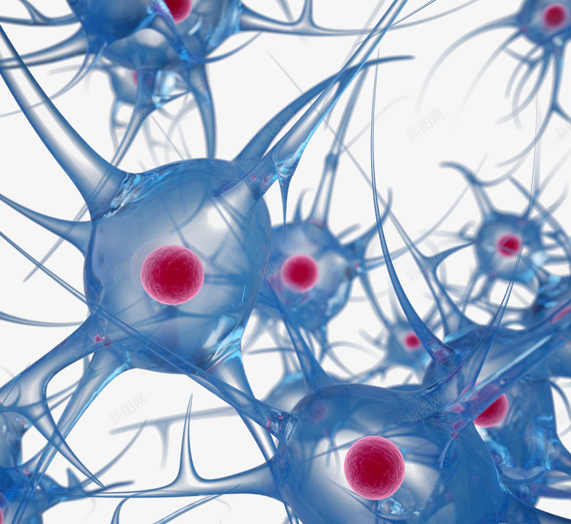 蓝色神经元细胞3d立体png免抠素材_新图网 https://ixintu.com 蓝色 神经元 细胞 立体