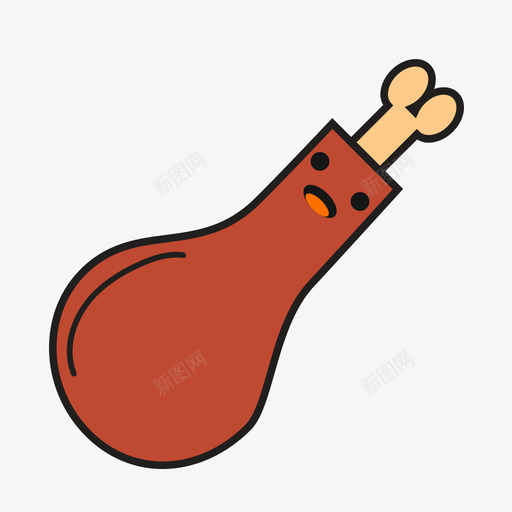 鸡腿svg_新图网 https://ixintu.com 鸡腿 填充 精美 圆润 多色 可爱