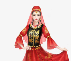 维吾尔族少女l2素材