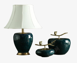 全铜陶瓷储物罐装饰台灯摆件素材