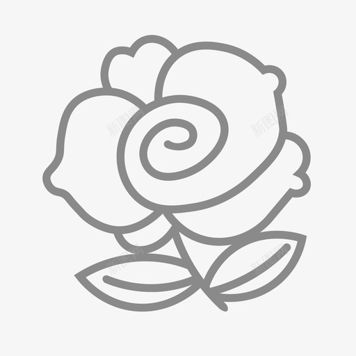 玫瑰花svg_新图网 https://ixintu.com 玫瑰花 填充 单色 可爱 线性 扁平 手绘 简约 精美 圆润