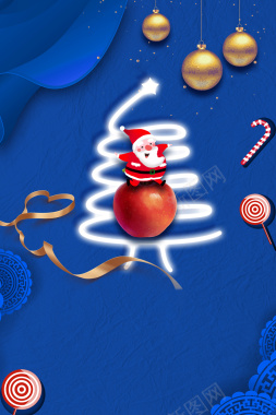 手拿苹果手机创意圣诞节装饰背景图背景