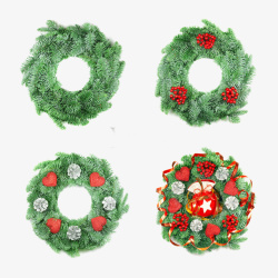 冬青树花环圣诞装饰素材