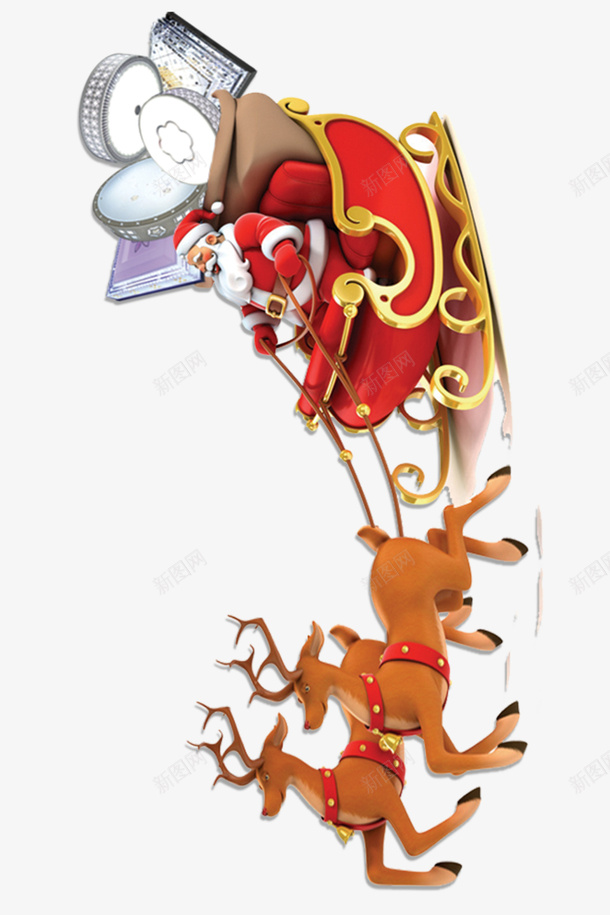 圣诞节节日素材03png免抠素材_新图网 https://ixintu.com 圣诞节 圣诞老人 圣诞小鹿 圣诞车