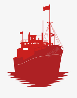 轮船红色轮船免扣素材高清图片