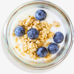 早餐机酸奶早餐坚果水果牛奶高清图片