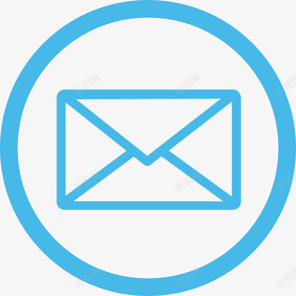邮件图标素材蓝色圆png免抠素材_新图网 https://ixintu.com 信 邮件 网邮件 邮箱 信元素