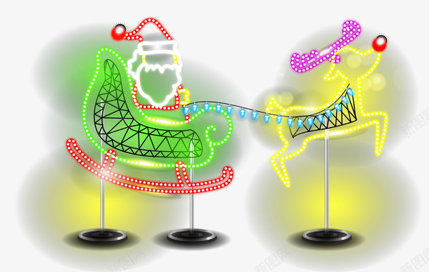 霓虹灯圣诞老人素材psd免抠素材_新图网 https://ixintu.com 发光圣诞老人 圣诞老人 圣诞节素材 霓虹PSD 霓虹灯圣诞老人素材 霓虹素材PSD