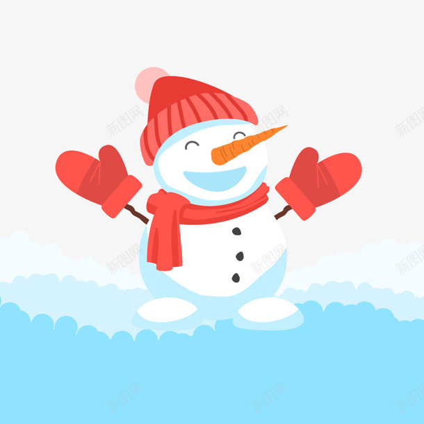 雪地里的小雪人1png免抠素材_新图网 https://ixintu.com 冬天 圣诞节 戴帽子的小雪人 雪人 雪地