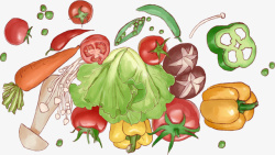 爱心小麦苗有机蔬菜手绘蔬菜绿色高清图片