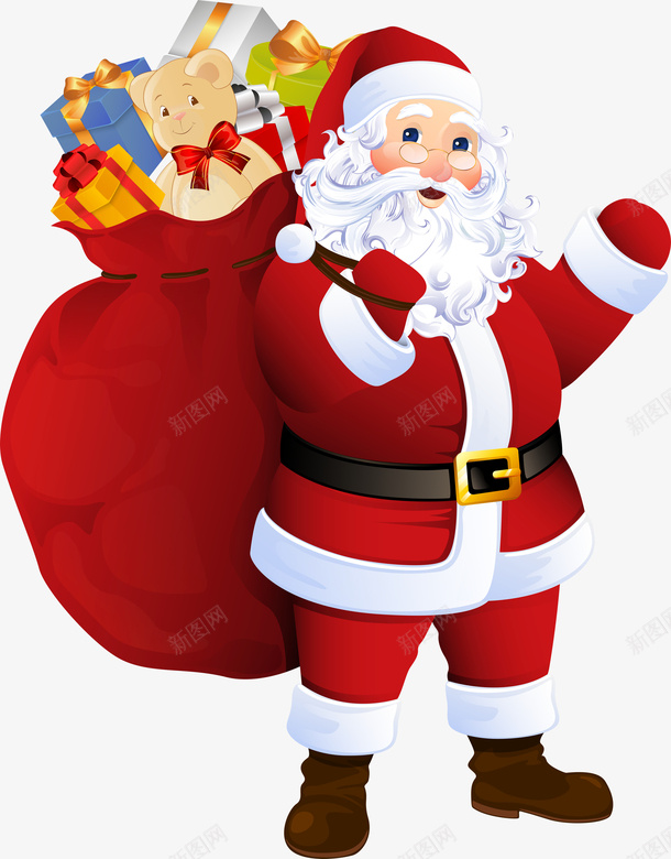 背一包礼物的圣诞老人png免抠素材_新图网 https://ixintu.com 圣诞元素 圣诞老人 圣诞节 圣诞节老公公 圣诞装饰 背包袱的圣诞老人 背着包袱