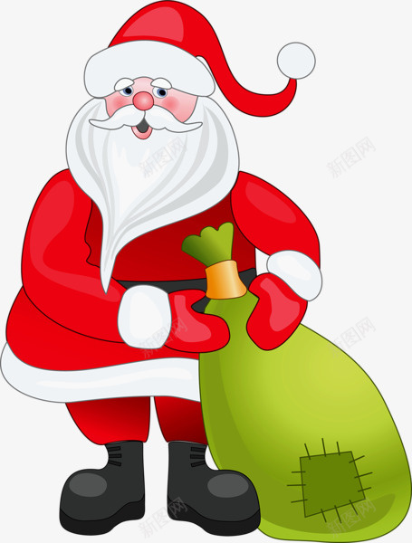 圣诞老人拿礼袋送礼物png免抠素材_新图网 https://ixintu.com 圣诞老人 圣诞元素 圣诞节 圣诞礼物