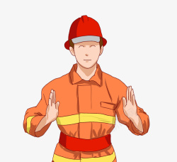 都市q版人物卡通消防官兵高清图片