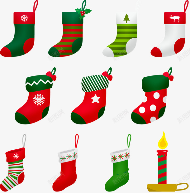 圣诞袜可爱的袜子png免抠素材_新图网 https://ixintu.com 可爱 圣诞 袜子 节日