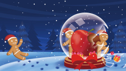 饼干免扣PNG图手绘圣诞节背景图水晶球元素图高清图片