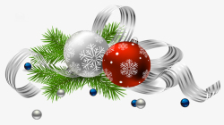 银色数字球圣诞节银色球元素高清图片