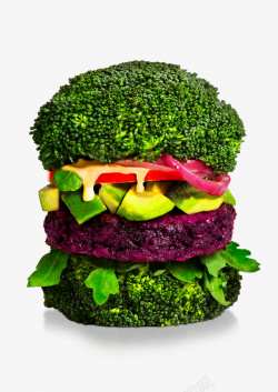 绿色蔬菜组合汉堡素材